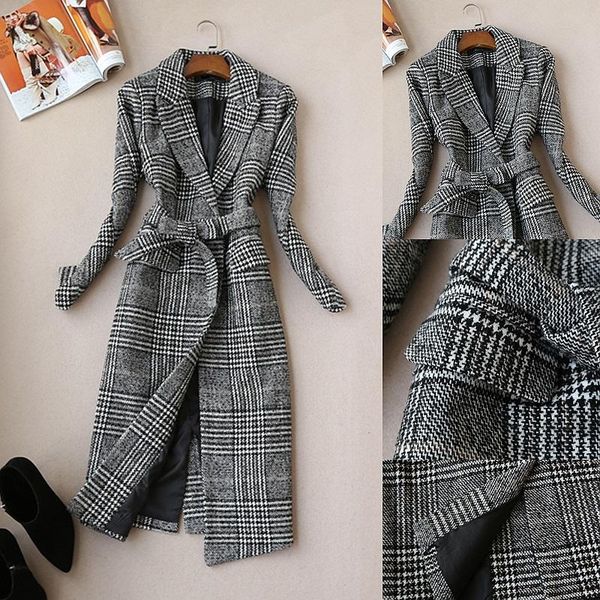elegant women medium long design checkers pattern woolen jacket classic ladies plaid wool coats, Black
elegant women medium long design checkers pattern woolen jacket classic ladies plaid wool coats, Black