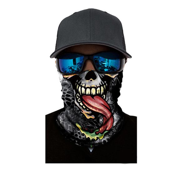 magic scarf horror tongue skull printing seamless headdress mask outdoor mountaineering