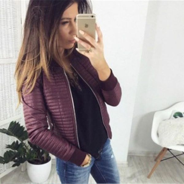 fashion sleeve women coats long sleeve solid casual slim jacket coat bomber cropped jacket outwear1, Black;brown
fashion sleeve women coats long sleeve solid casual slim jacket coat bomber cropped jacket outwear1, Black;brown