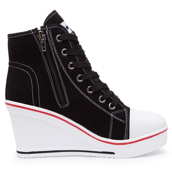 de la chance women shoes hidden wedge invisible heel shoes women casual shoes canvas high breathable platform sneakers 201105, Black
de la chance women shoes hidden wedge invisible heel shoes women casual shoes canvas high breathable platform sneakers 201105, Black