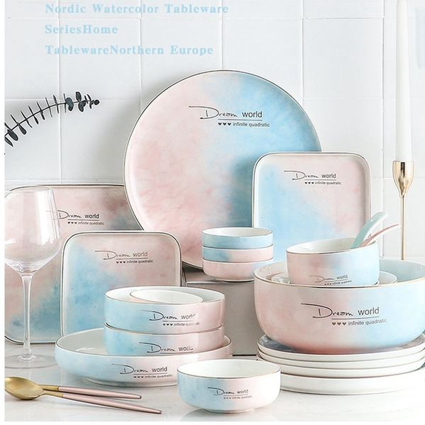 dinnerware light luxury phnom penh dish set household dinner korean creative ins tableware ceramic cishes plate q0108
dinnerware light luxury phnom penh dish set household dinner korean creative ins tableware ceramic cishes plate q0108