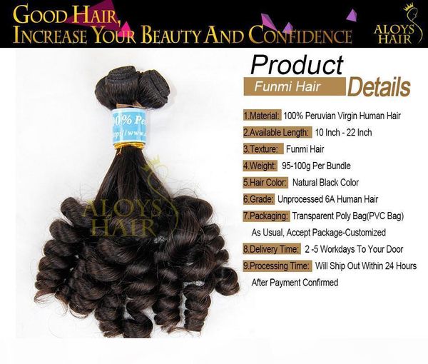 3pcs lot unprocessed raw virgin peruvian aunty funmi human hair weave bouncy spiral romance loose curls remy hair extensions double wefts, Black
3pcs lot unprocessed raw virgin peruvian aunty funmi human hair weave bouncy spiral romance loose curls remy hair extensions double wefts, Black