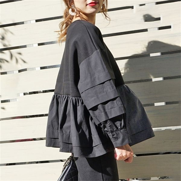 spring long sleeve women hoodie korean black ruffles patchwork loose pullover harajuku oversized sweatshirt streetwear 201208
spring long sleeve women hoodie korean black ruffles patchwork loose pullover harajuku oversized sweatshirt streetwear 201208