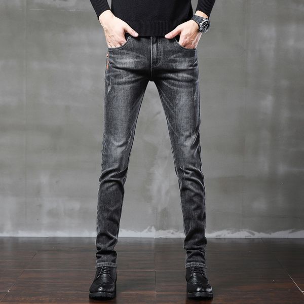 autumn and winter thiening men's slim straight youth elastic fashion brand small leg jeans, Blue
autumn and winter thiening men's slim straight youth elastic fashion brand small leg jeans, Blue
