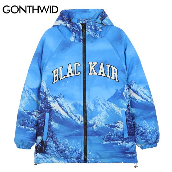 winter cotton padded hooded jackets streetwear hip hop snow mountain print thick warm jacket coat harajuku outwear kg-164, Black
winter cotton padded hooded jackets streetwear hip hop snow mountain print thick warm jacket coat harajuku outwear kg-164, Black
