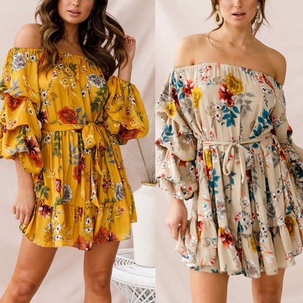 print up summer lace 2019 new off shoulder one line collar loose dress beach skirt resort style, White
print up summer lace 2019 new off shoulder one line collar loose dress beach skirt resort style, White