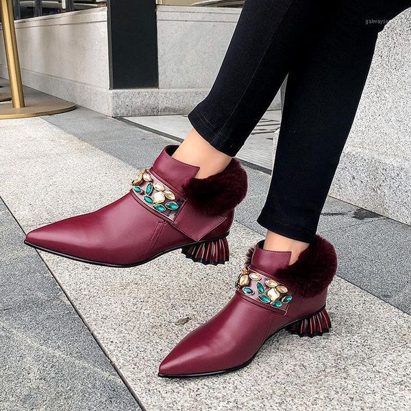 ankle boots women new winter shoes cow leather crystal handmade hair ankle boots botas mujer size431, Black
ankle boots women new winter shoes cow leather crystal handmade hair ankle boots botas mujer size431, Black