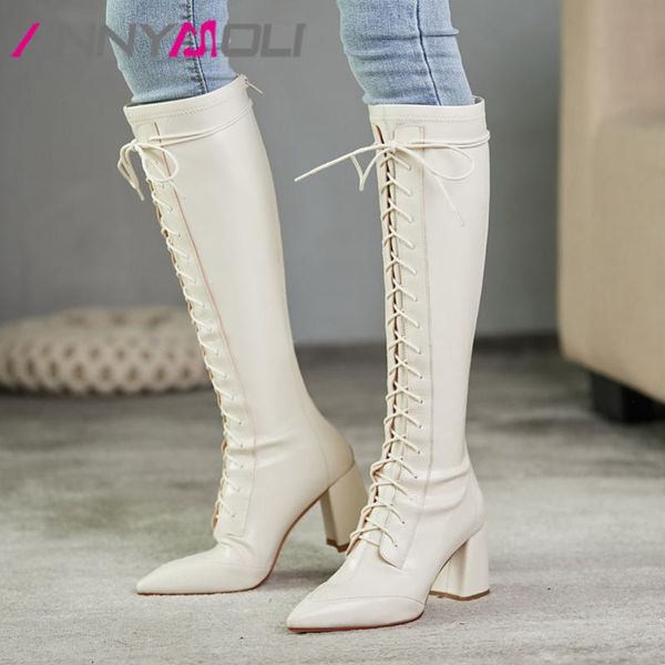 boots annymoli women long shoes pointed toe block heels knee high cross tied zipper fashion female autumn winter 40, Black
boots annymoli women long shoes pointed toe block heels knee high cross tied zipper fashion female autumn winter 40, Black
