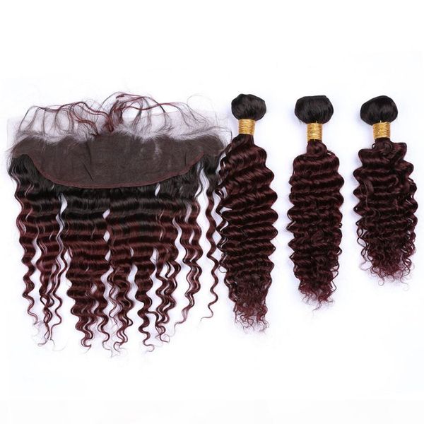 virgin peruvian human hair deep wave burgundy ombre 3pcs bundles with frontal #1b 99j wine red ombre 13x4 lace frontal closure with weaves, Black;brown
virgin peruvian human hair deep wave burgundy ombre 3pcs bundles with frontal #1b 99j wine red ombre 13x4 lace frontal closure with weaves, Black;brown