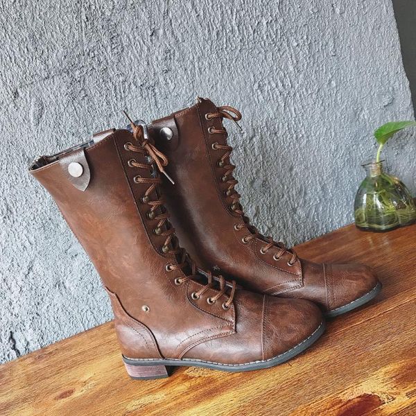 lace-up round head low-heeled knight boots combat boots for women mid-calf women botas mujer invierno zapatos de mujer, Black
lace-up round head low-heeled knight boots combat boots for women mid-calf women botas mujer invierno zapatos de mujer, Black