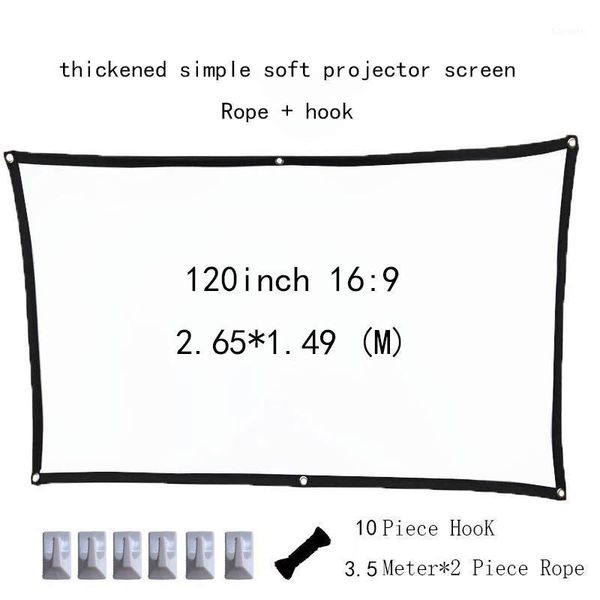 thickened polyester simple soft projector screen 120inch 16:9 anti-crease portable outdoor white projection screen1
thickened polyester simple soft projector screen 120inch 16:9 anti-crease portable outdoor white projection screen1