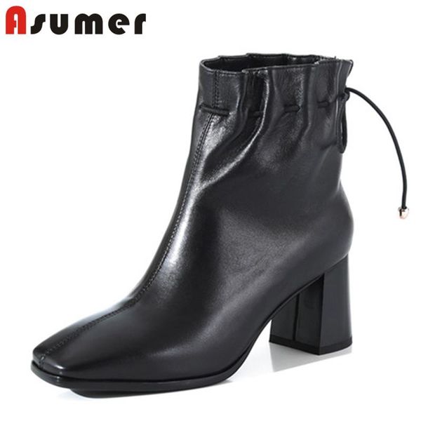 boots asumer 2021 arrive genuine leather ankle women square toe pleated autumn winter high heel dress party shoes ladies, Black
boots asumer 2021 arrive genuine leather ankle women square toe pleated autumn winter high heel dress party shoes ladies, Black