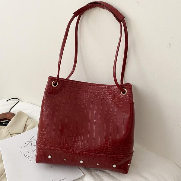 retro stone pattern women's bag 2020 winter casual female shoulder bucket bags soft pu leather rivet handbag for lady solid tote
retro stone pattern women's bag 2020 winter casual female shoulder bucket bags soft pu leather rivet handbag for lady solid tote