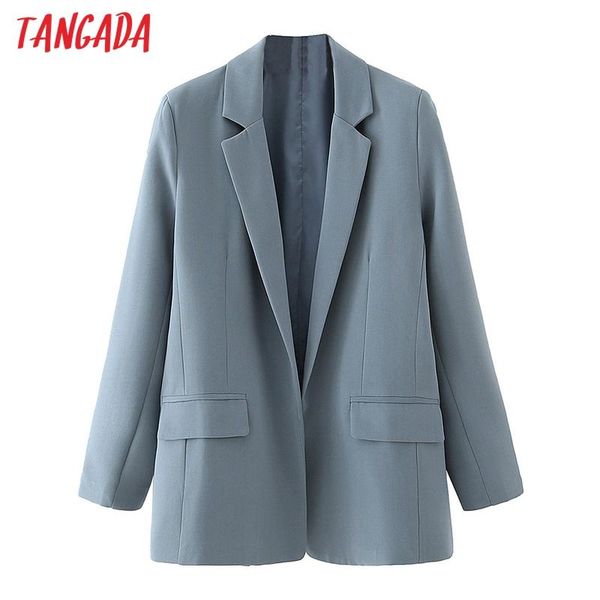 tangada women blue gray blazer coat vintage notched collar long sleeve 2020 fashion female loose chic da135, White;black
tangada women blue gray blazer coat vintage notched collar long sleeve 2020 fashion female loose chic da135, White;black