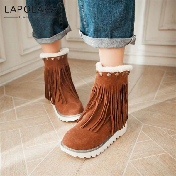 boots lapolaka 2021 brand big size 43 comfy non slip tassel warm snow woman shoes slip-on rivet ankle boot office lady, Black
boots lapolaka 2021 brand big size 43 comfy non slip tassel warm snow woman shoes slip-on rivet ankle boot office lady, Black