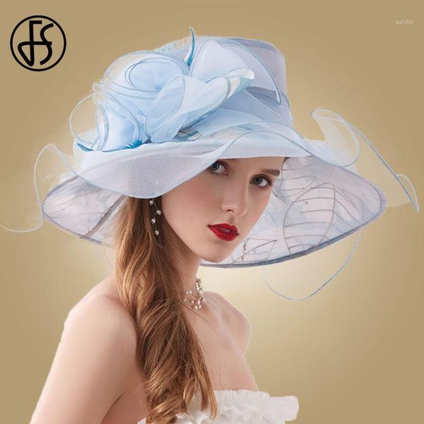 fs 2020 hats for women elegant pink party wedding hat large wide brim fedora fascinator ladies summer caps1, Blue;gray
fs 2020 hats for women elegant pink party wedding hat large wide brim fedora fascinator ladies summer caps1, Blue;gray