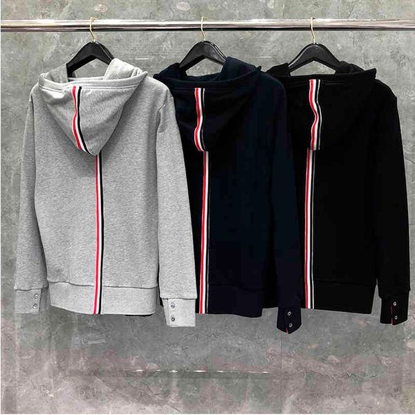 women's leather & faux autumn men hooded jacket clothing cotton women tb striped sweatshirts outerwear cardigans casual sportswear coat, Black
women's leather & faux autumn men hooded jacket clothing cotton women tb striped sweatshirts outerwear cardigans casual sportswear coat, Black
