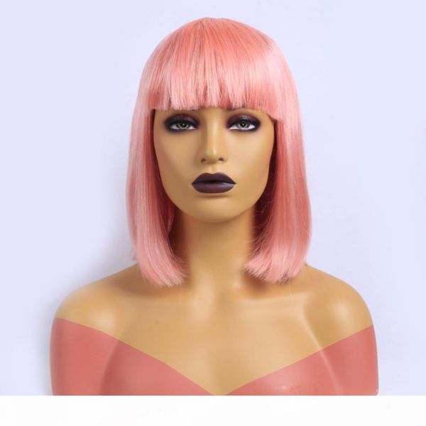 short pixie bob wig rosa pink color human hair wigs with bangs brazilian remy hair wigs with baby full ends ing, Black;brown
short pixie bob wig rosa pink color human hair wigs with bangs brazilian remy hair wigs with baby full ends ing, Black;brown