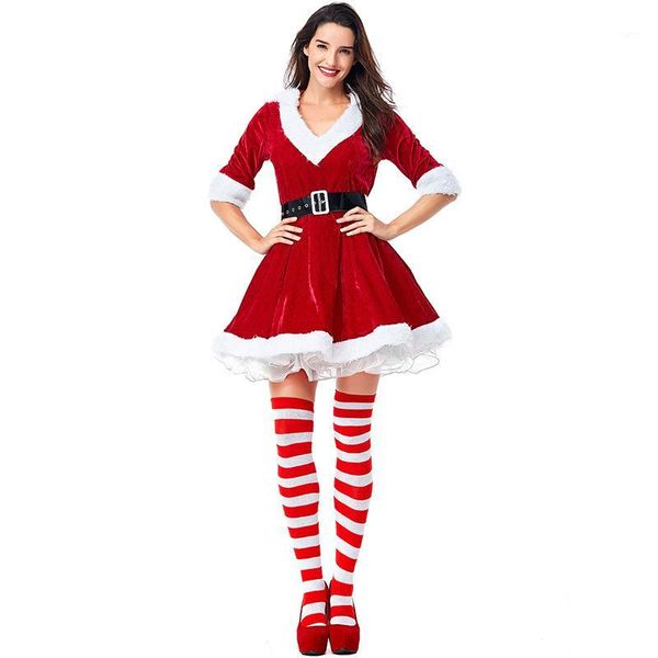new arrival christmas dress women christmas costume for red velvet fur dresses hooded female santa claus costume1, Black;red
new arrival christmas dress women christmas costume for red velvet fur dresses hooded female santa claus costume1, Black;red