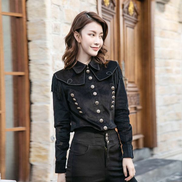 super personality, handsome, thickened british style, black corduroy, long sleeve shirt, veet spring and autumn, White
super personality, handsome, thickened british style, black corduroy, long sleeve shirt, veet spring and autumn, White