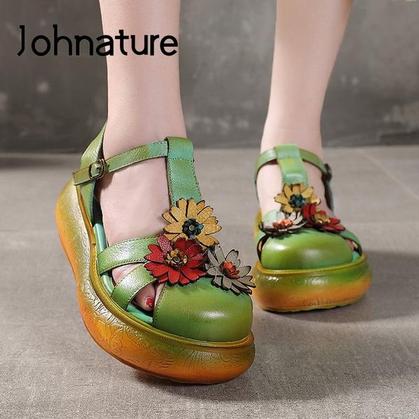 johnature women shoes 2020 new summer sandals genuine leather buckle strap casual retro wedges flower platform ladies sandals, Black
johnature women shoes 2020 new summer sandals genuine leather buckle strap casual retro wedges flower platform ladies sandals, Black