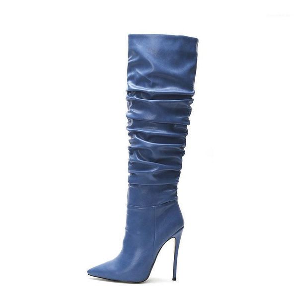 boots black yellow blue red women knee high thin heel pointed toe pleated shoes big size 34-431
boots black yellow blue red women knee high thin heel pointed toe pleated shoes big size 34-431