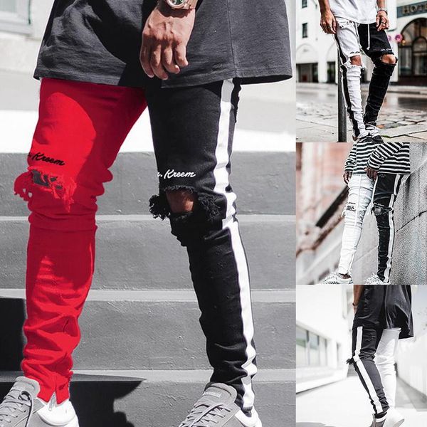 new skinny jeans men streetwear destroyed ripped jeans homme hip hop broken modis male pencil biker embroidery patch pants, Blue
new skinny jeans men streetwear destroyed ripped jeans homme hip hop broken modis male pencil biker embroidery patch pants, Blue
