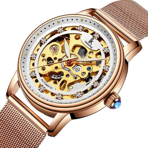 ik colouring ladies wristwatch automatic stainless steel band female clock mechanical skeleton rhinestone women watch, Slivery;brown
ik colouring ladies wristwatch automatic stainless steel band female clock mechanical skeleton rhinestone women watch, Slivery;brown