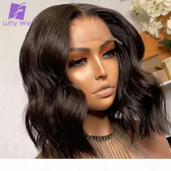 luffy 13x4 lace front human hair wigs brazilian body wave short wavy bob wig with baby hair silk scalp 5x5 lace closure wig, Black;brown
luffy 13x4 lace front human hair wigs brazilian body wave short wavy bob wig with baby hair silk scalp 5x5 lace closure wig, Black;brown