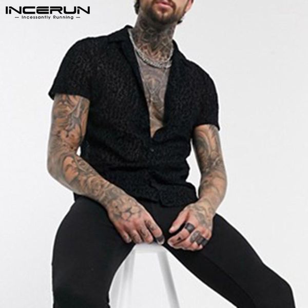 men's casual shirts incerun men mesh shirt leopard print transparent short sleeve streetwear camisas 2021 lapel fashion party nightclub, White;black
men's casual shirts incerun men mesh shirt leopard print transparent short sleeve streetwear camisas 2021 lapel fashion party nightclub, White;black