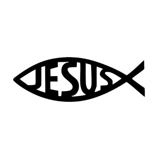 19*6.5cm jesus fish personality reflective vinyl car stickers decals motorcycle accessories black/silver ct-456
19*6.5cm jesus fish personality reflective vinyl car stickers decals motorcycle accessories black/silver ct-456