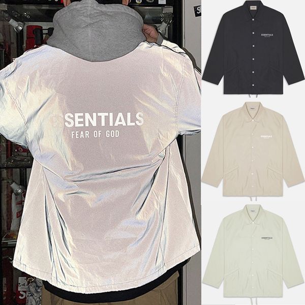 FOG Fear of God Essentials Coach Jacket Reflective Shirt Jackets Casual Oversized Shirts Men Women Outerwear Hip Hop Streetwear MG210002, Black;brown
FOG Fear of God Essentials Coach Jacket Reflective Shirt Jackets Casual Oversized Shirts Men Women Outerwear Hip Hop Streetwear MG210002, Black;brown