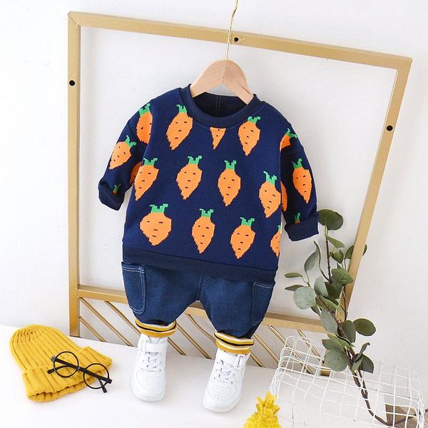 boys and girls set tide winter new cartoon casual print plus velvet warm children's guard pants two-piece set, White
boys and girls set tide winter new cartoon casual print plus velvet warm children's guard pants two-piece set, White