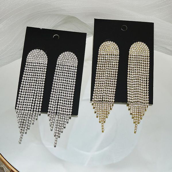 popular long tassel full rhinestone drop earrings for women crystal dangle earrings fashion jewelry accessories gifts, Golden
popular long tassel full rhinestone drop earrings for women crystal dangle earrings fashion jewelry accessories gifts, Golden