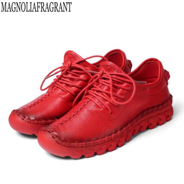 2019 new handmade genuine leather shoe sneakers casual for women flat shoes ladies lacing loafers zapatos mujer k18, Red;white
2019 new handmade genuine leather shoe sneakers casual for women flat shoes ladies lacing loafers zapatos mujer k18, Red;white