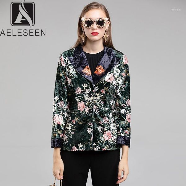 aeleseen 2020 winter runway floral print jacket offce lady single breasted vintage flower dark green velvet blazer women1, White;black
aeleseen 2020 winter runway floral print jacket offce lady single breasted vintage flower dark green velvet blazer women1, White;black