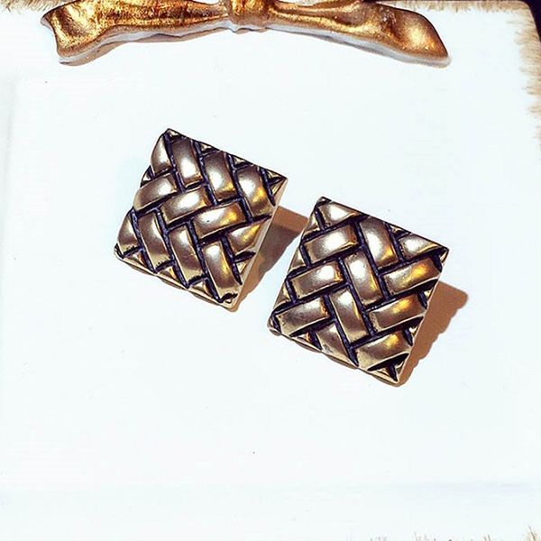 new ins popular fashion luxury designer metal vintage geometric square stud earrings for woman girls students, Golden;silver
new ins popular fashion luxury designer metal vintage geometric square stud earrings for woman girls students, Golden;silver
