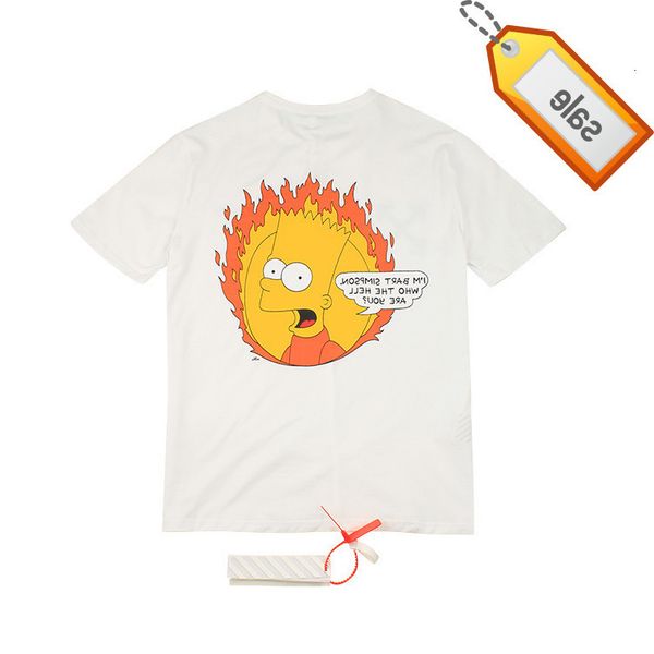 chao brand off simpson cartoon character print short sleeve t-shirt ow arrow round neck, White;black
chao brand off simpson cartoon character print short sleeve t-shirt ow arrow round neck, White;black