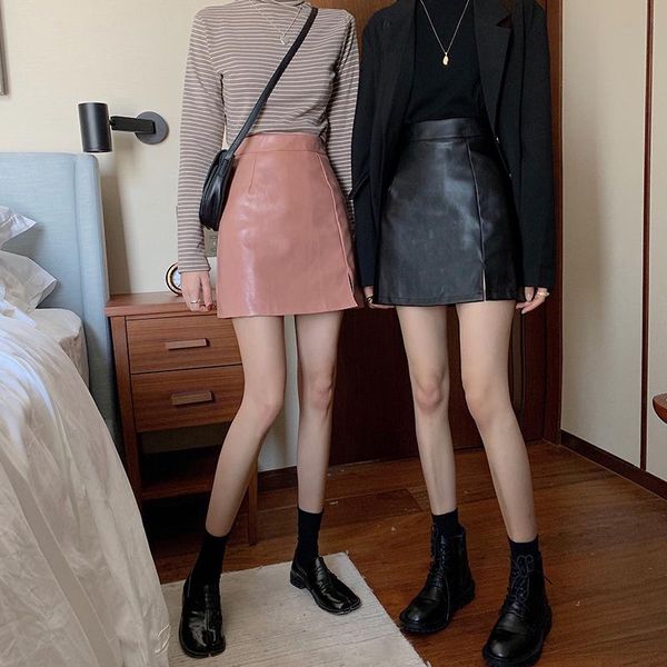 skirts black high waist mini skirt spring autumn fashion korean clothing a-line leather womens pink hipster ins jupe
skirts black high waist mini skirt spring autumn fashion korean clothing a-line leather womens pink hipster ins jupe