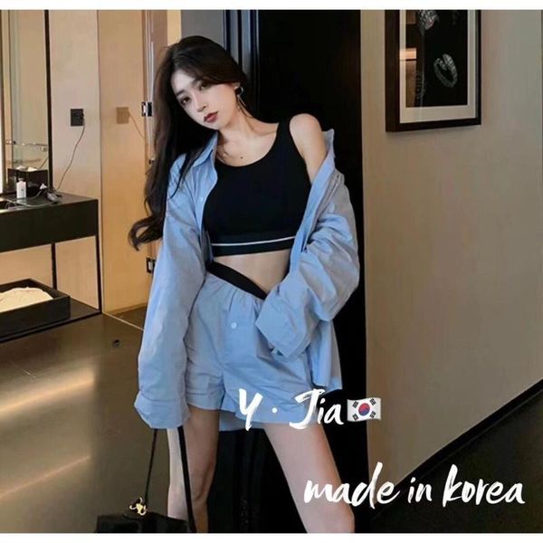 women's tracksuits autumn set korean loose sun proof shirt + versatile vest wide leg pants three piece, Gray
women's tracksuits autumn set korean loose sun proof shirt + versatile vest wide leg pants three piece, Gray