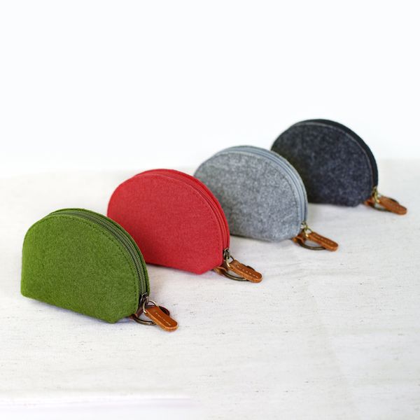 fashion felt half round shell small coin purse zipper wallets beauty wholesale purses women, Red;black
fashion felt half round shell small coin purse zipper wallets beauty wholesale purses women, Red;black