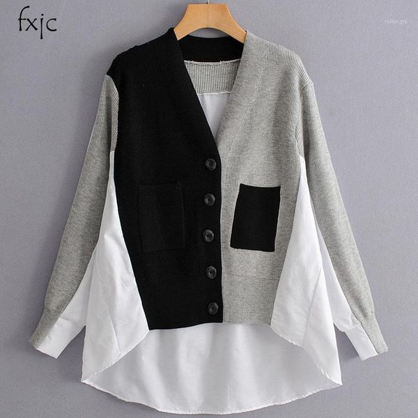 autumn new sweaters chic design stitching v-neck long-sleeved cardigan thin sweater jacket 2020 women's sweater1, White
autumn new sweaters chic design stitching v-neck long-sleeved cardigan thin sweater jacket 2020 women's sweater1, White