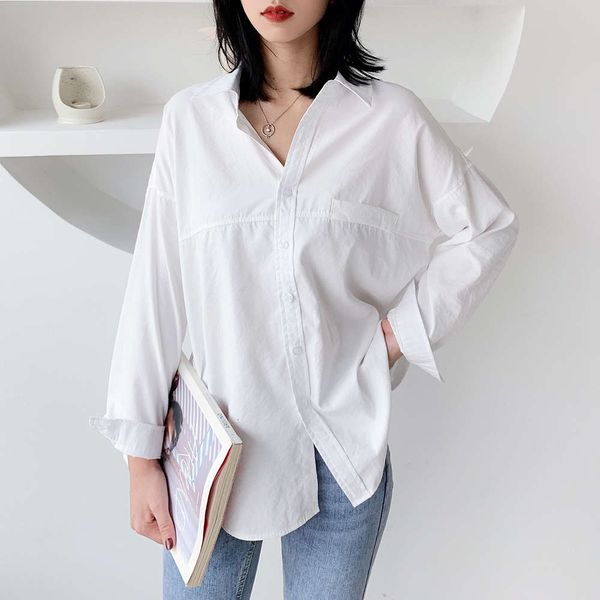 oufan 5838 solid color 2021 spring new korean women's loose long sleeve shirt, White
oufan 5838 solid color 2021 spring new korean women's loose long sleeve shirt, White