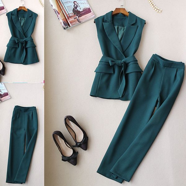pant suits for women temperament sleeveless vest fashion office lady slim vest wide leg pants nine pants suit conbinaison femme, White
pant suits for women temperament sleeveless vest fashion office lady slim vest wide leg pants nine pants suit conbinaison femme, White