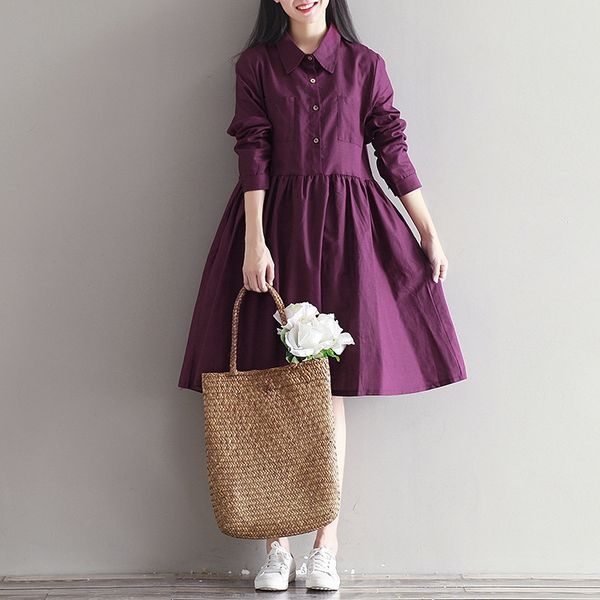 spring 2020 women's clothing mori women's loose show dress dresscotton and linen dressthin lapel solid color artistic cotton linen, Black;gray
spring 2020 women's clothing mori women's loose show dress dresscotton and linen dressthin lapel solid color artistic cotton linen, Black;gray