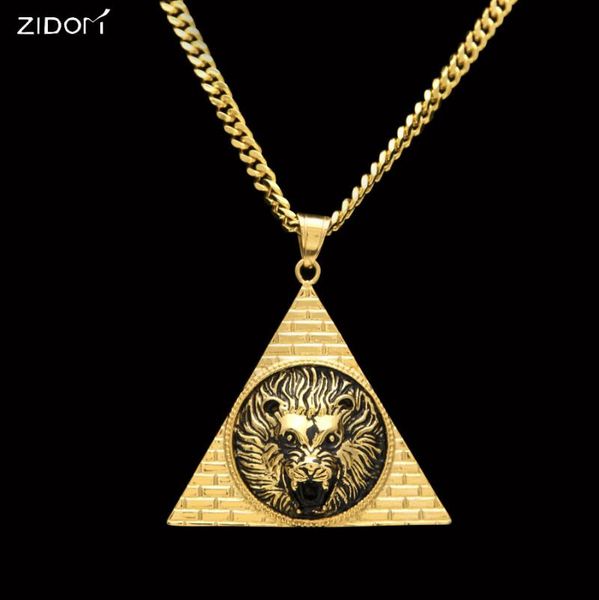 pendant necklaces stainless steel men gold color triangle lion 70cm long cuban link chain fashion necklace gifts jewelry, Silver
pendant necklaces stainless steel men gold color triangle lion 70cm long cuban link chain fashion necklace gifts jewelry, Silver