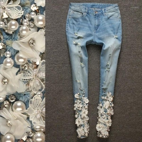 women jeans pants skinny fashion casual female ripped jeans denim lace pencil pants elastic with luxury beading diamond1, Blue
women jeans pants skinny fashion casual female ripped jeans denim lace pencil pants elastic with luxury beading diamond1, Blue