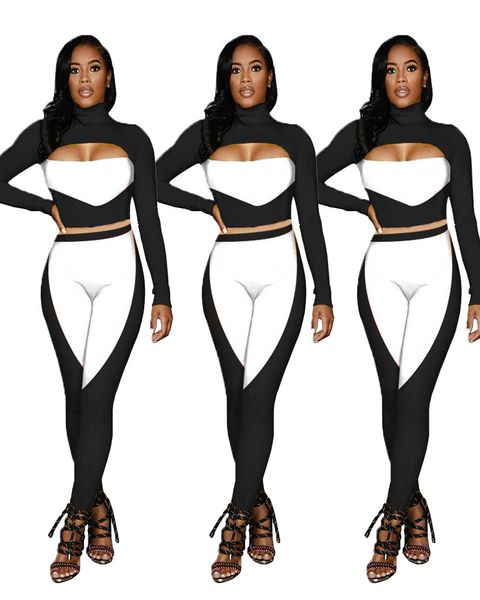 d8803 european and american women's clothing splicing fashion simple long sleeve two-piece suit 2020, White
d8803 european and american women's clothing splicing fashion simple long sleeve two-piece suit 2020, White