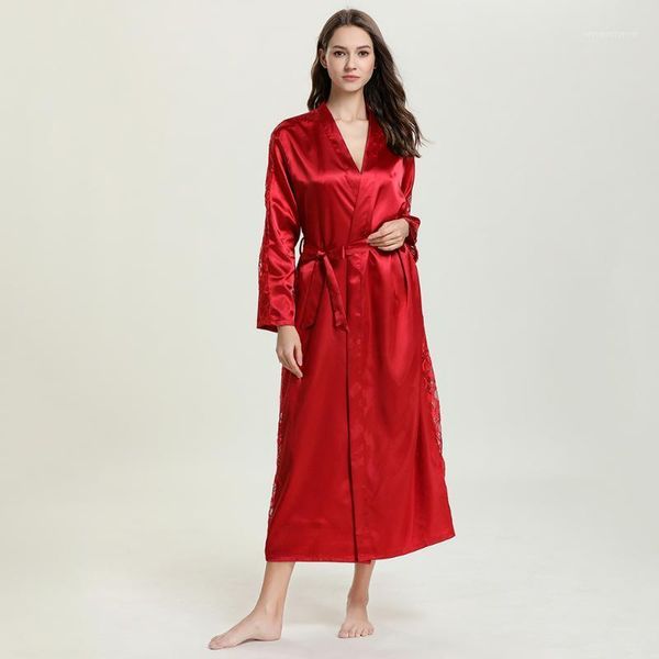 women's sleepwear lace women robes for long bathrobe robe underwear nightwear lingerie solid color silk nightgown cotton sleepwear1, Black;red
women's sleepwear lace women robes for long bathrobe robe underwear nightwear lingerie solid color silk nightgown cotton sleepwear1, Black;red