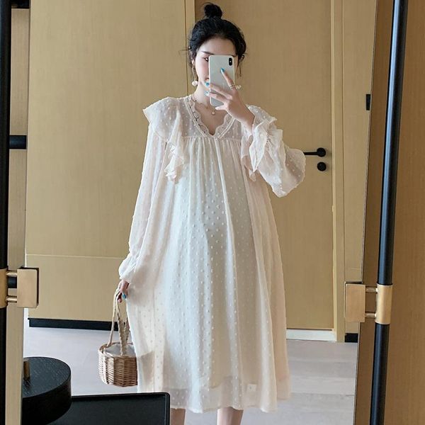 maternity dresses 2021 spring and autumn pregnant women fashion dress suits lace patchwork ruffles v-neck loose dress+strap basic twinset, White
maternity dresses 2021 spring and autumn pregnant women fashion dress suits lace patchwork ruffles v-neck loose dress+strap basic twinset, White
